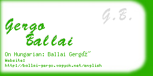 gergo ballai business card